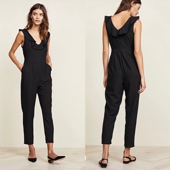 Cupcakes & Cashmere | NWT Black Lima Ruffles Jumpsuit Sz.4 - Picture 2 of 13
